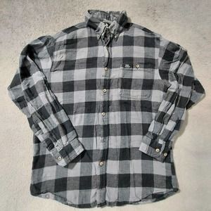 Realtree Shirt Mens Medium Gray Checkered Button Down Long Sleeve